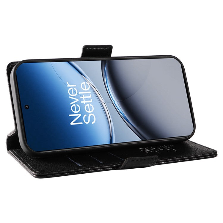 YIKATU YK-007 For OnePlus Nord 4 Case Side Buckle PU Leather Phone Cover Litchi Texture - Black