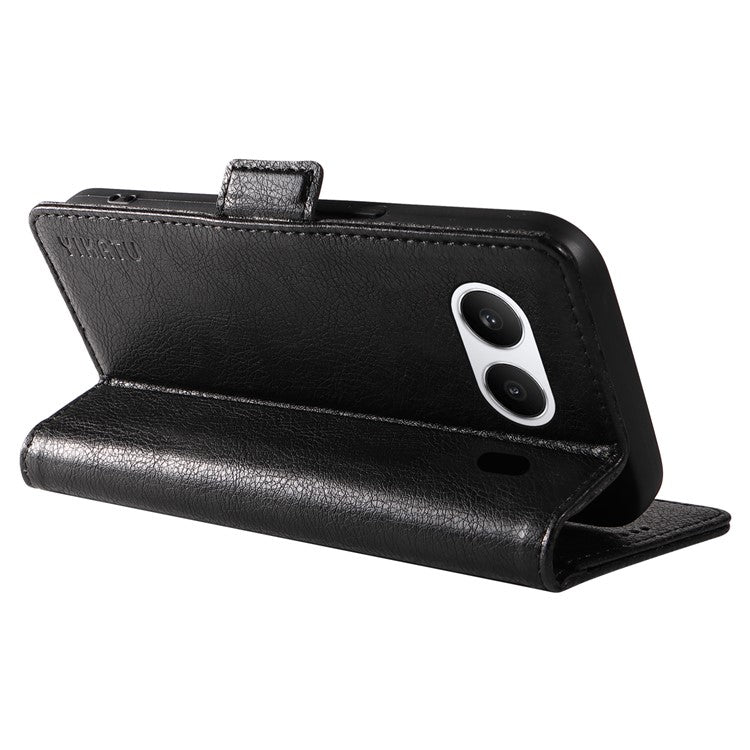 YIKATU YK-007 For OnePlus Nord 4 Case Side Buckle PU Leather Phone Cover Litchi Texture - Black