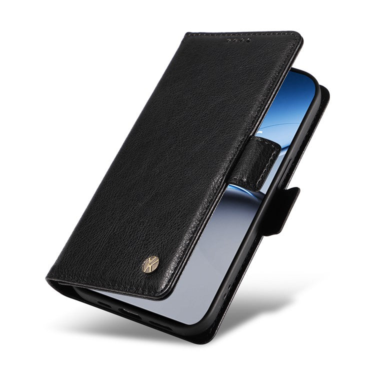 YIKATU YK-007 For OnePlus Nord 4 Case Side Buckle PU Leather Phone Cover Litchi Texture - Black