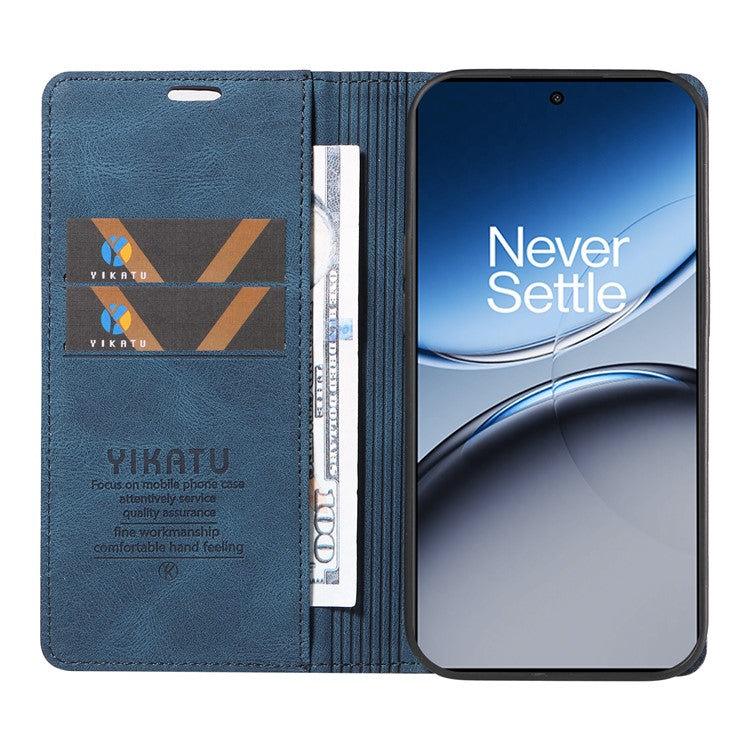 YIKATU YK-004 For OnePlus Nord 4 Case Leather Skin-Touch Phone Cover Magnetic Auto-Absorbed - Blue