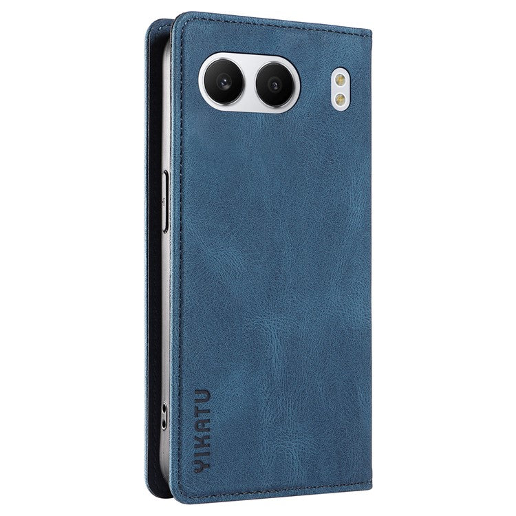 YIKATU YK-004 For OnePlus Nord 4 Case Leather Skin-Touch Phone Cover Magnetic Auto-Absorbed - Blue