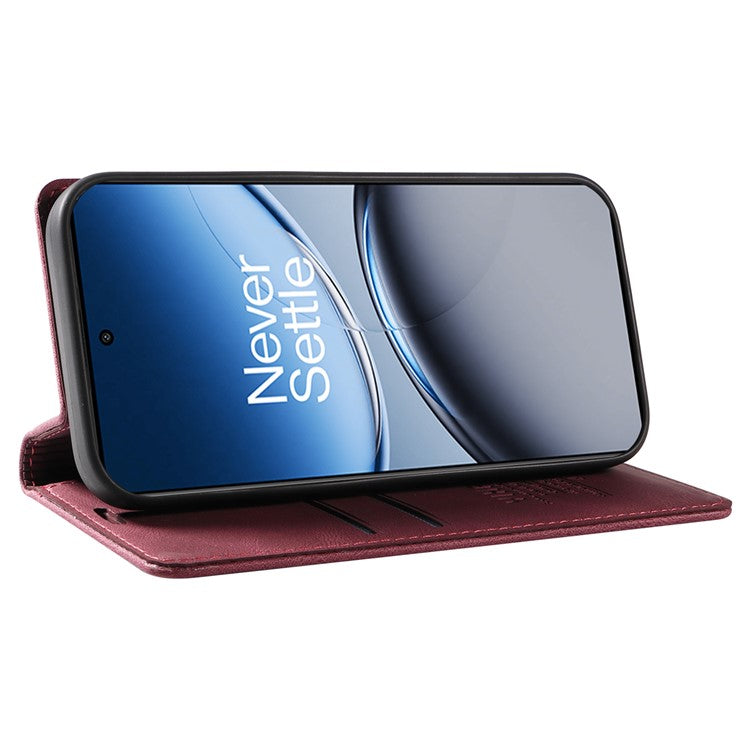 YIKATU YK-004 For OnePlus Nord 4 Case Leather Skin-Touch Phone Cover Magnetic Auto-Absorbed - Wine Red