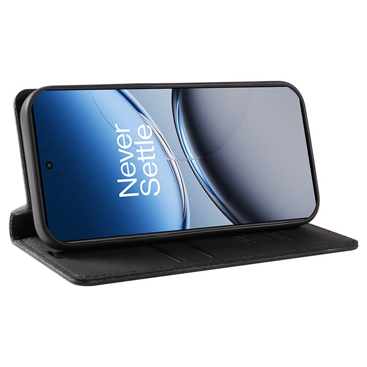 YIKATU YK-004 For OnePlus Nord 4 Case Leather Skin-Touch Phone Cover Magnetic Auto-Absorbed - Black