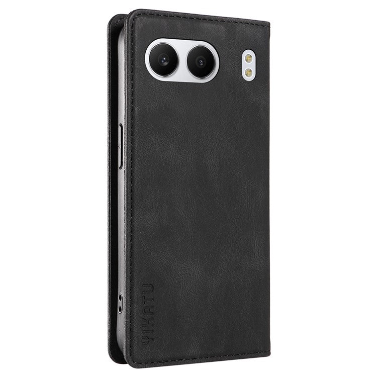 YIKATU YK-004 For OnePlus Nord 4 Case Leather Skin-Touch Phone Cover Magnetic Auto-Absorbed - Black