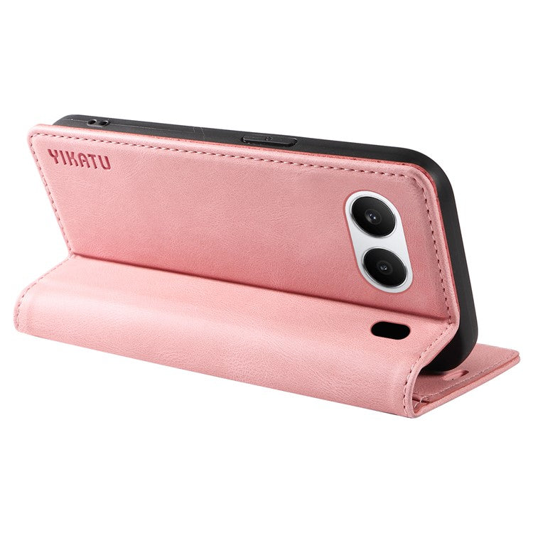 YIKATU YK-004 For OnePlus Nord 4 Case Leather Skin-Touch Phone Cover Magnetic Auto-Absorbed - Pink