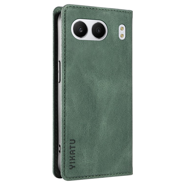 YIKATU YK-004 For OnePlus Nord 4 Case Leather Skin-Touch Phone Cover Magnetic Auto-Absorbed - Green