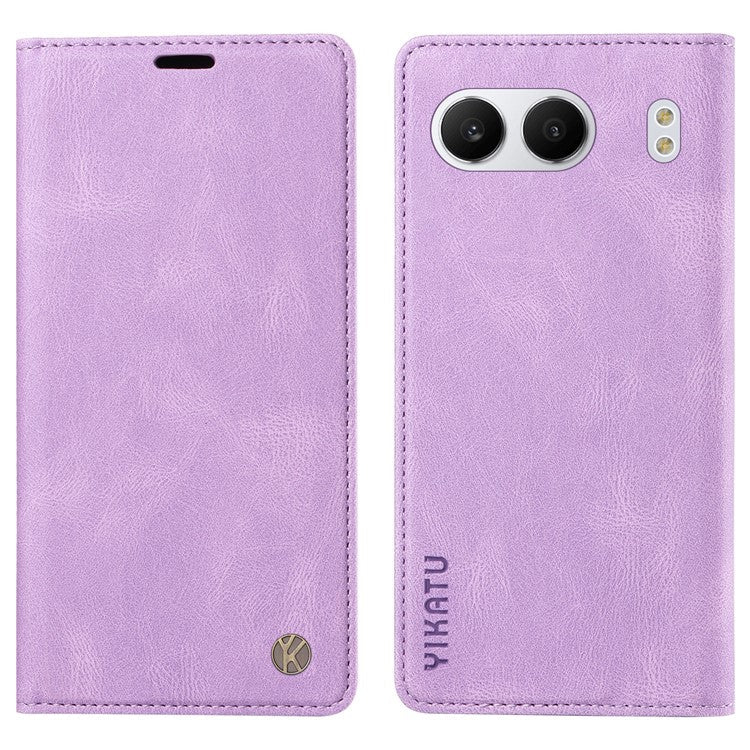 YIKATU YK-004 For OnePlus Nord 4 Case Leather Skin-Touch Phone Cover Magnetic Auto-Absorbed - Purple