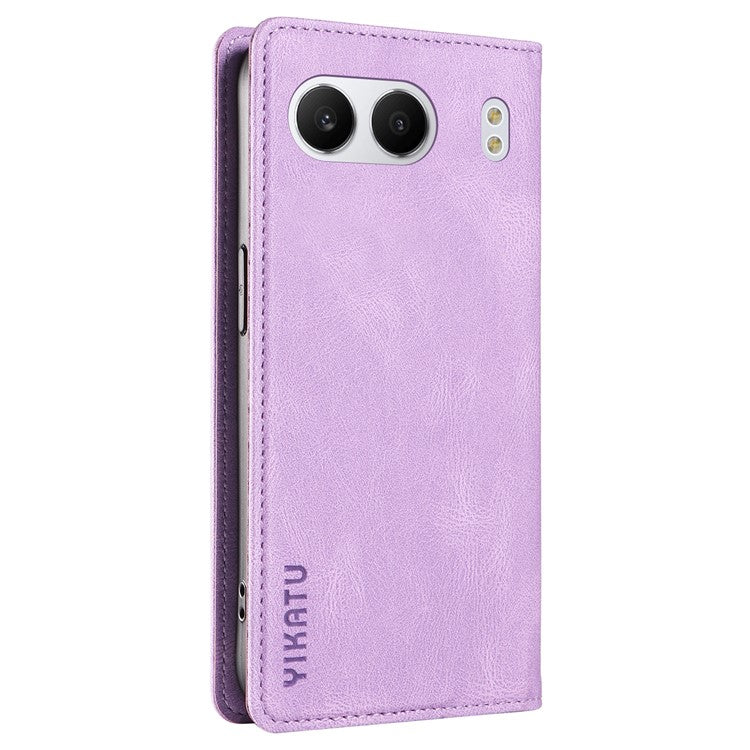 YIKATU YK-004 For OnePlus Nord 4 Case Leather Skin-Touch Phone Cover Magnetic Auto-Absorbed - Purple