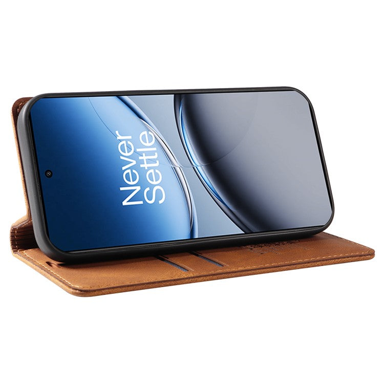 YIKATU YK-004 For OnePlus Nord 4 Case Leather Skin-Touch Phone Cover Magnetic Auto-Absorbed - Brown