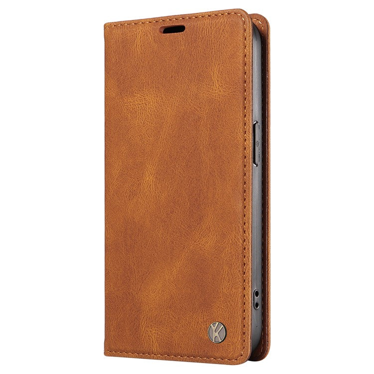 YIKATU YK-004 For OnePlus Nord 4 Case Leather Skin-Touch Phone Cover Magnetic Auto-Absorbed - Brown