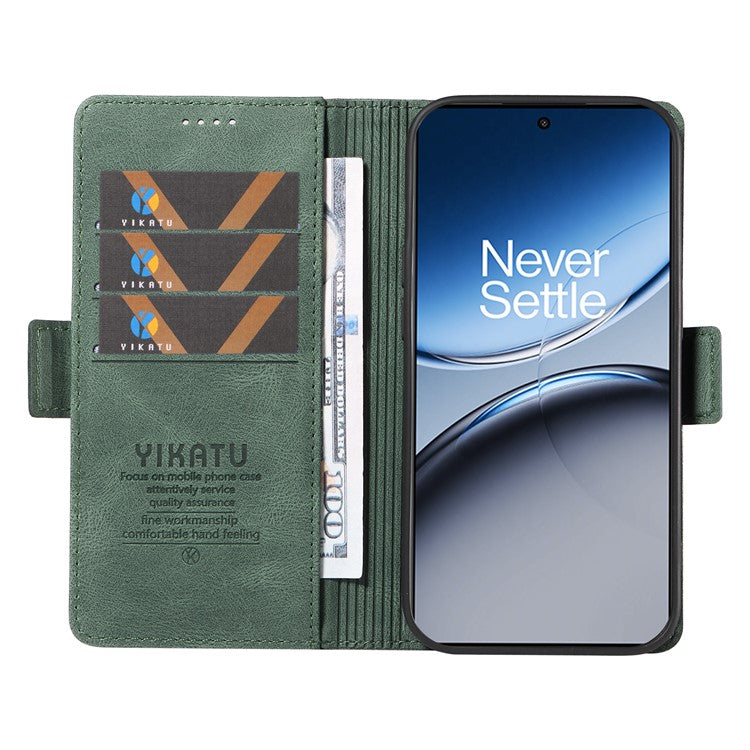 YIKATU YK-005 For OnePlus Nord 4 Case PU Leather Wallet Phone Cover Skin Touch Feeling - Green