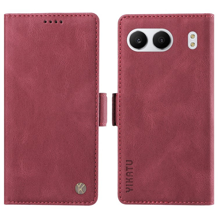 YIKATU YK-005 For OnePlus Nord 4 Case PU Leather Wallet Phone Cover Skin Touch Feeling - Wine Red
