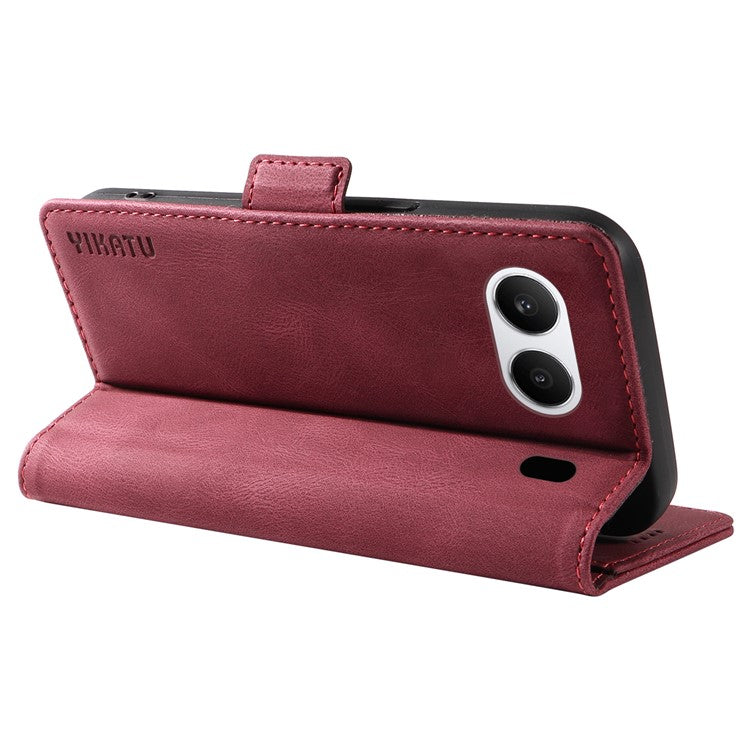 YIKATU YK-005 For OnePlus Nord 4 Case PU Leather Wallet Phone Cover Skin Touch Feeling - Wine Red