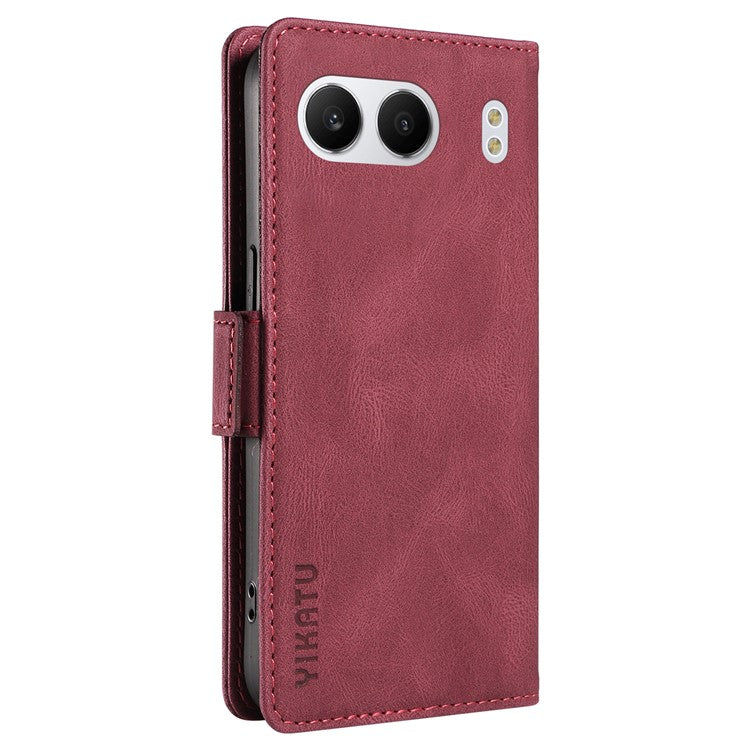 YIKATU YK-005 For OnePlus Nord 4 Case PU Leather Wallet Phone Cover Skin Touch Feeling - Wine Red