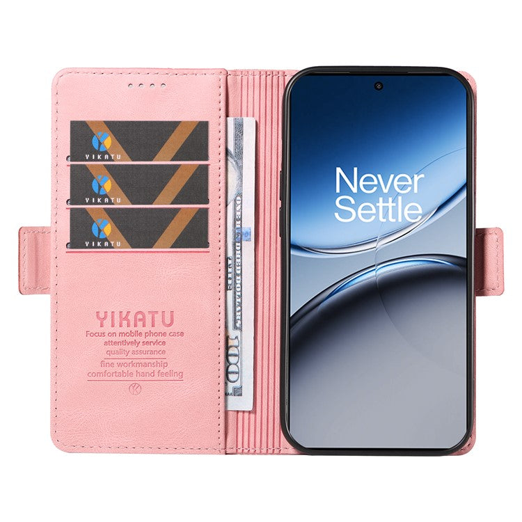 YIKATU YK-005 For OnePlus Nord 4 Case PU Leather Wallet Phone Cover Skin Touch Feeling - Pink