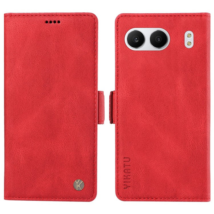 YIKATU YK-005 For OnePlus Nord 4 Case PU Leather Wallet Phone Cover Skin Touch Feeling - Red