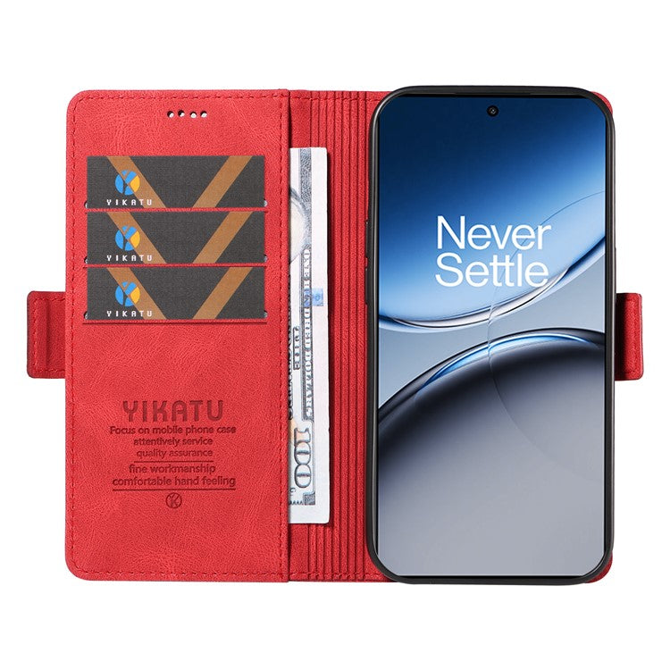YIKATU YK-005 For OnePlus Nord 4 Case PU Leather Wallet Phone Cover Skin Touch Feeling - Red