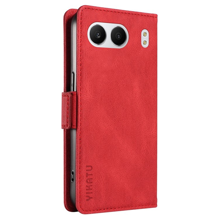YIKATU YK-005 For OnePlus Nord 4 Case PU Leather Wallet Phone Cover Skin Touch Feeling - Red