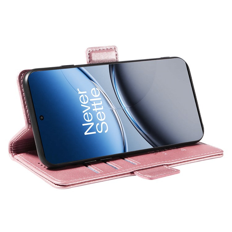 YIKATU YK-003 For OnePlus Nord 4 Case Wallet Stand Leather Phone Cover Side Buckle - Rose Gold