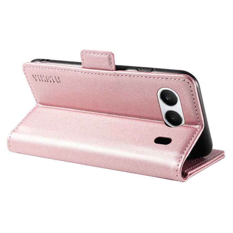 YIKATU YK-003 For OnePlus Nord 4 Case Wallet Stand Leather Phone Cover Side Buckle - Rose Gold