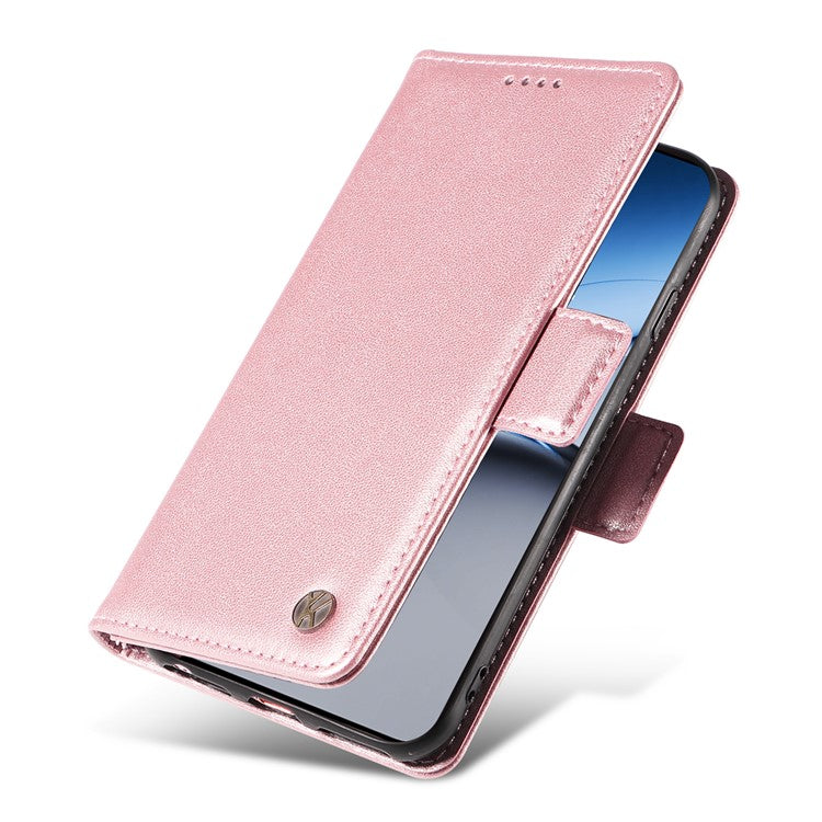 YIKATU YK-003 For OnePlus Nord 4 Case Wallet Stand Leather Phone Cover Side Buckle - Rose Gold