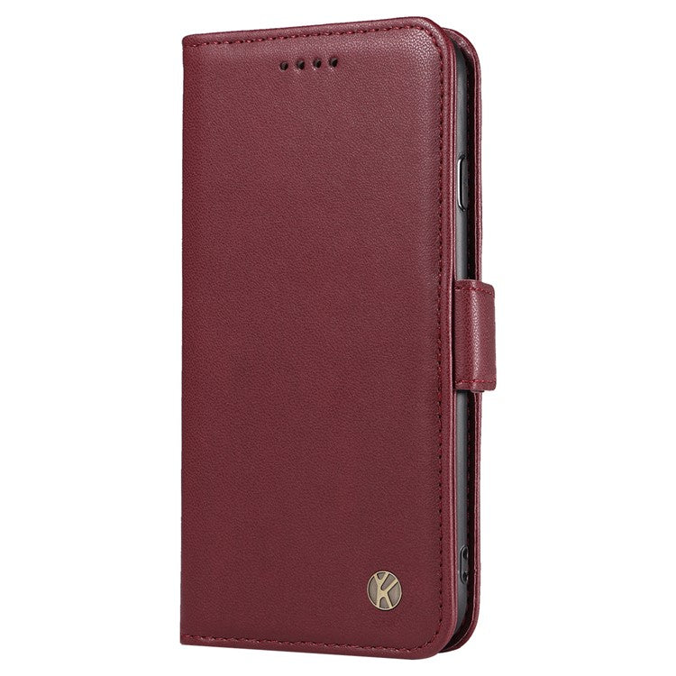 YIKATU YK-003 For OnePlus Nord 4 Case Wallet Stand Leather Phone Cover Side Buckle - Wine Red