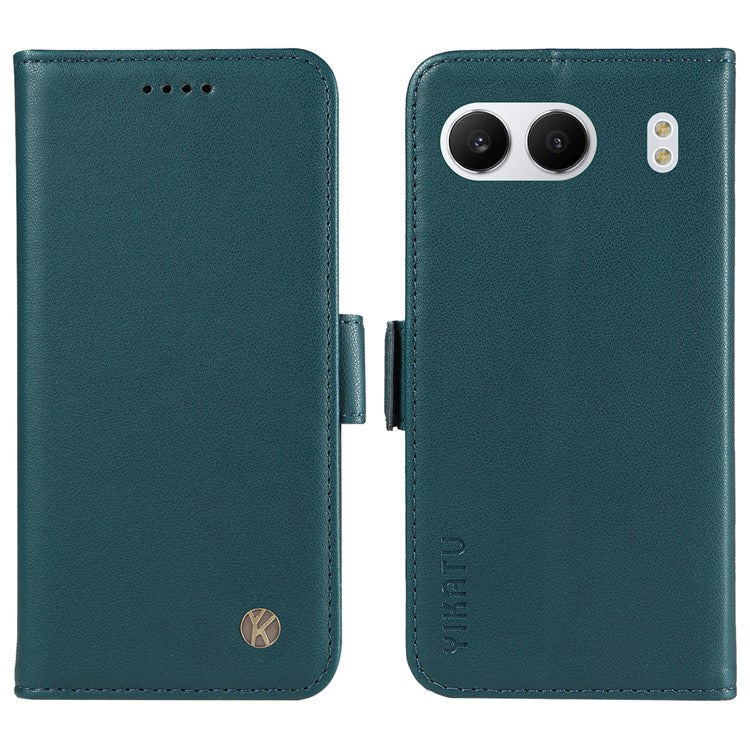 YIKATU YK-003 For OnePlus Nord 4 Case Wallet Stand Leather Phone Cover Side Buckle - Green