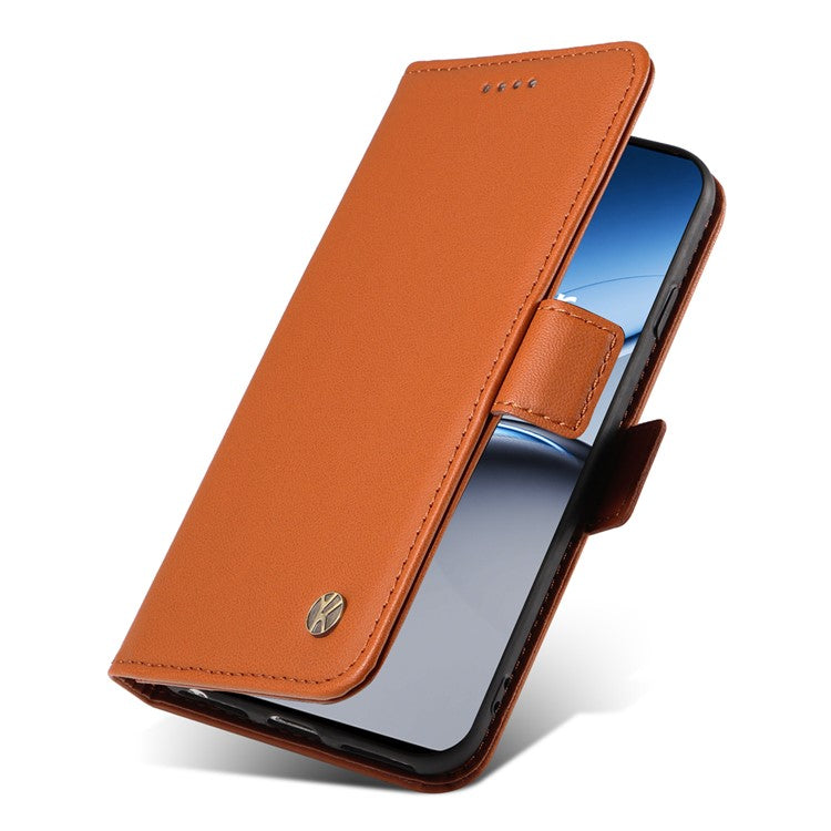 YIKATU YK-003 For OnePlus Nord 4 Case Wallet Stand Leather Phone Cover Side Buckle - Brown