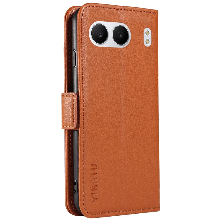 YIKATU YK-003 For OnePlus Nord 4 Case Wallet Stand Leather Phone Cover Side Buckle - Brown