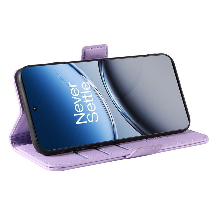 YIKATU YK-003 For OnePlus Nord 4 Case Wallet Stand Leather Phone Cover Side Buckle - Light Purple