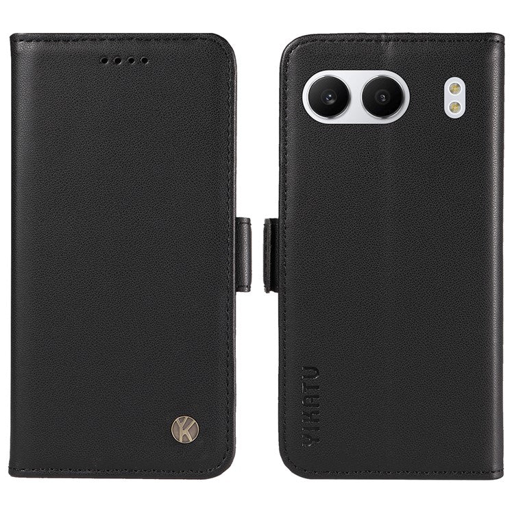 YIKATU YK-003 For OnePlus Nord 4 Case Wallet Stand Leather Phone Cover Side Buckle - Black