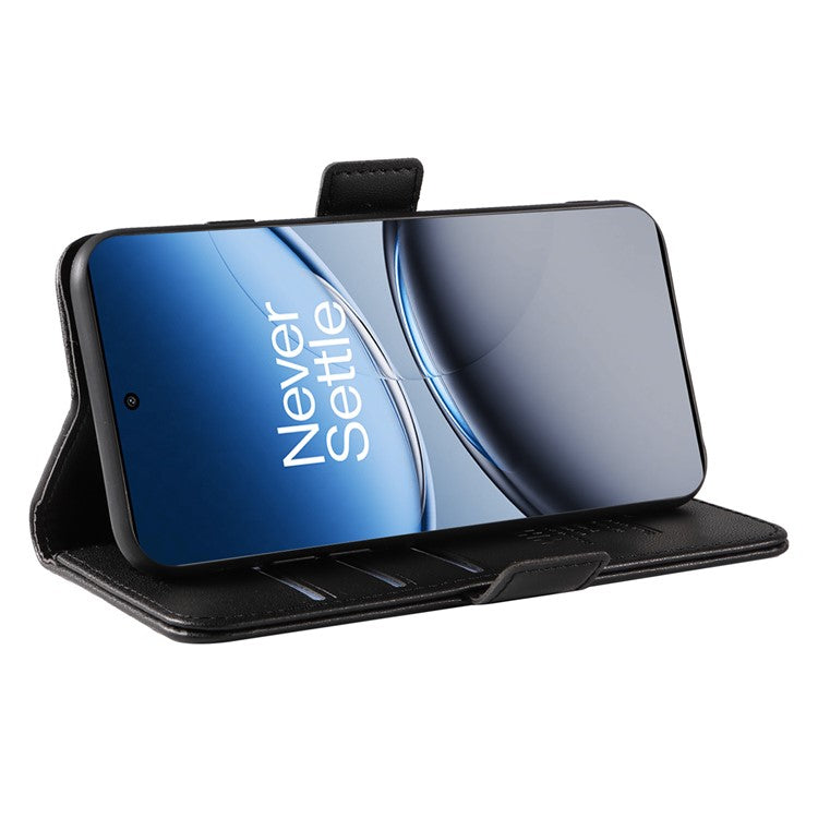 YIKATU YK-003 For OnePlus Nord 4 Case Wallet Stand Leather Phone Cover Side Buckle - Black