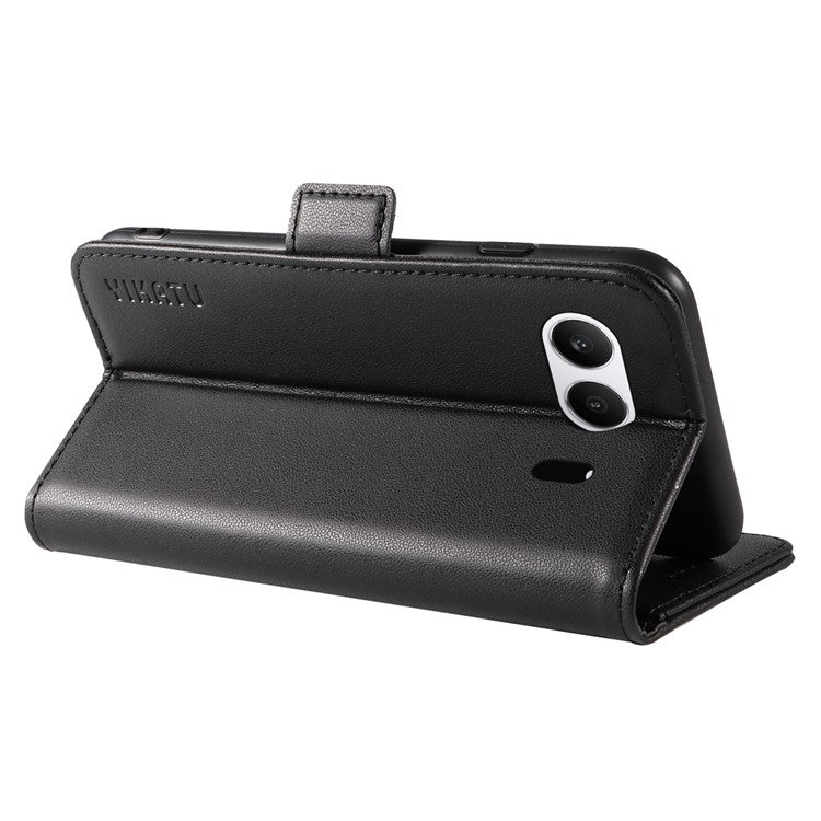 YIKATU YK-003 For OnePlus Nord 4 Case Wallet Stand Leather Phone Cover Side Buckle - Black