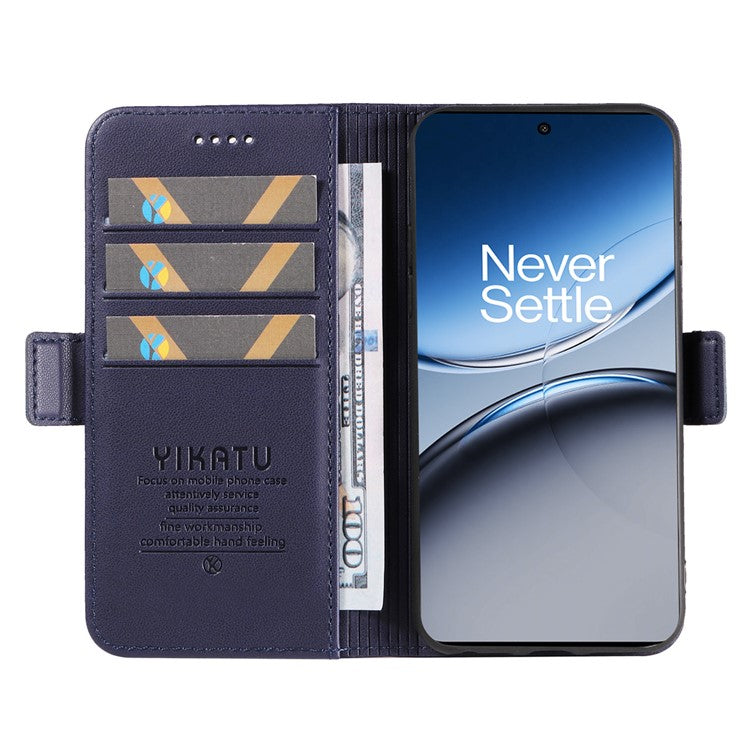 YIKATU YK-003 For OnePlus Nord 4 Case Wallet Stand Leather Phone Cover Side Buckle - Sapphire