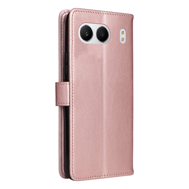 KT Imprinting Flower Series-4 For OnePlus Nord 4 Case Cat Bee Pattern Flip Leather Phone Cover - Rose Gold