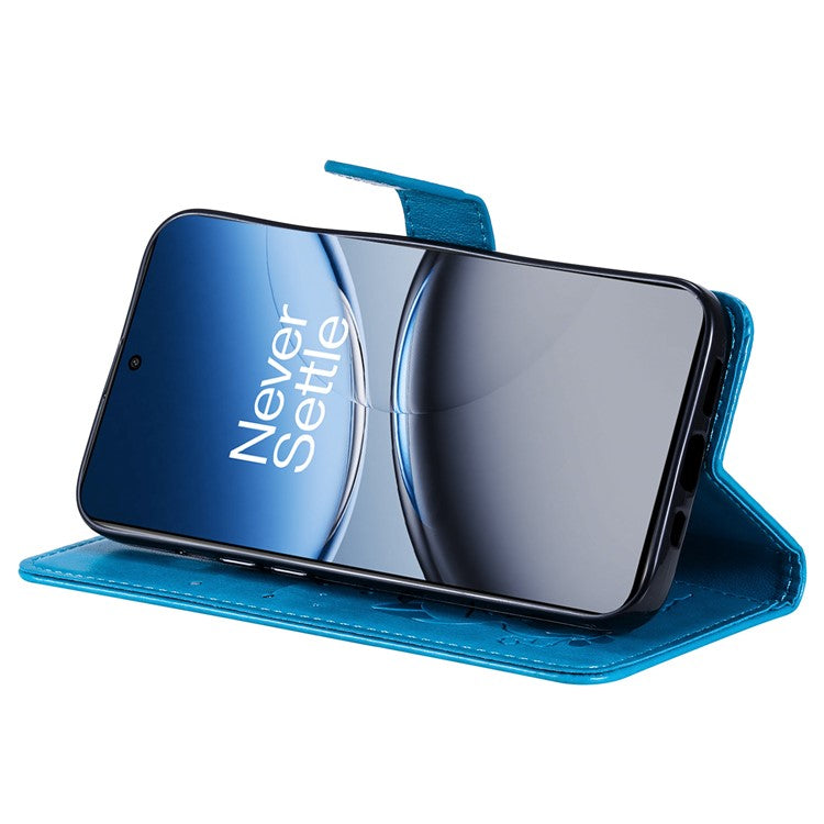 KT Imprinting Flower Series-4 For OnePlus Nord 4 Case Cat Bee Pattern Flip Leather Phone Cover - Blue