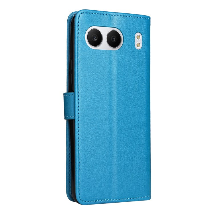 KT Imprinting Flower Series-4 For OnePlus Nord 4 Case Cat Bee Pattern Flip Leather Phone Cover - Blue