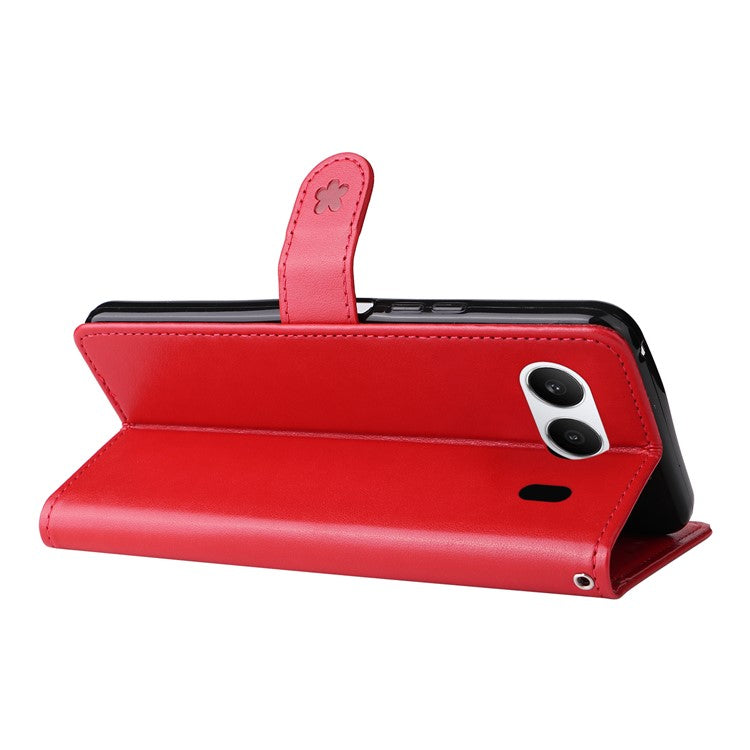 KT Imprinting Flower Series-4 For OnePlus Nord 4 Case Cat Bee Pattern Flip Leather Phone Cover - Red