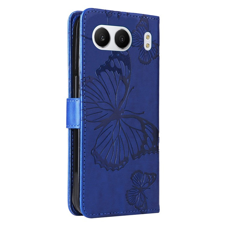 KT Imprinting Flower Series-2 For OnePlus Nord 4 Case Floral Butterfly Leather Wallet Phone Cover - Blue