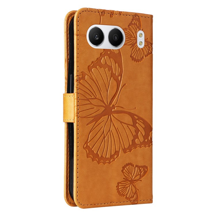KT Imprinting Flower Series-2 For OnePlus Nord 4 Case Floral Butterfly Leather Wallet Phone Cover - Yellow
