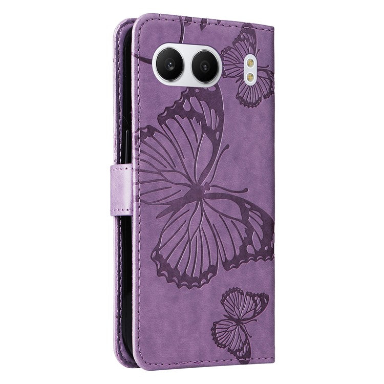 KT Imprinting Flower Series-2 For OnePlus Nord 4 Case Floral Butterfly Leather Wallet Phone Cover - Light Purple