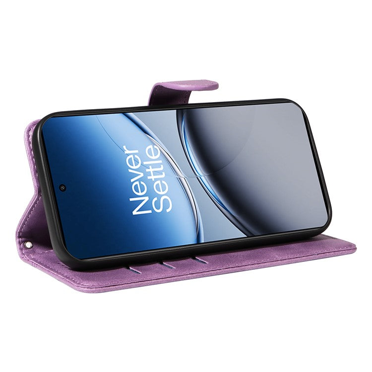 For OnePlus Nord 4 Case Flip Wallet T-Shape Lines Leather Phone Cover - Light Purple