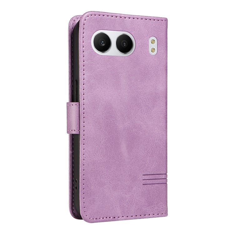 For OnePlus Nord 4 Case Flip Wallet T-Shape Lines Leather Phone Cover - Light Purple
