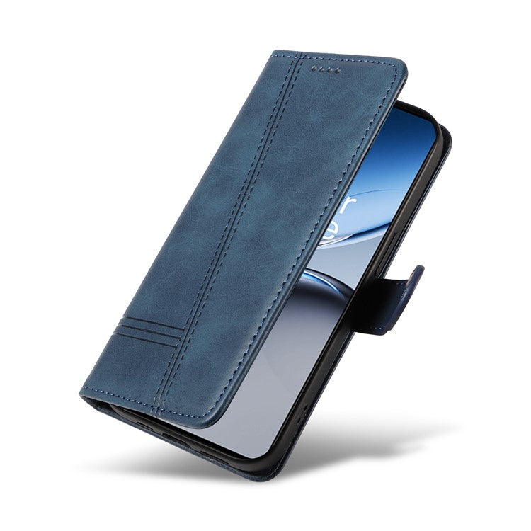 For OnePlus Nord 4 Case Flip Wallet T-Shape Lines Leather Phone Cover - Blue