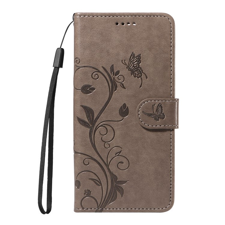 For OnePlus Nord 4 Case Flower Pattern PU Leather Wallet Phone Cover - Grey