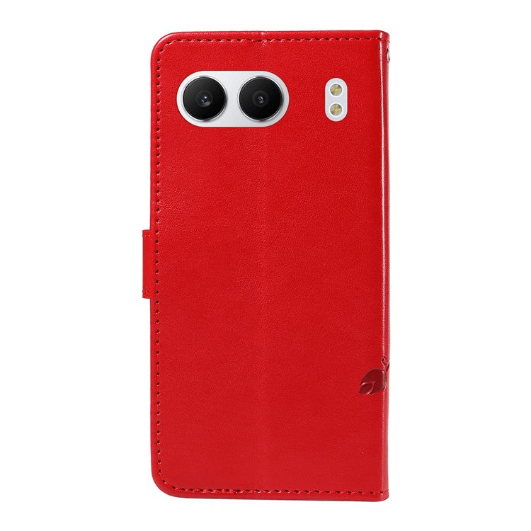 For OnePlus Nord 4 Case Flower Pattern PU Leather Wallet Phone Cover - Red