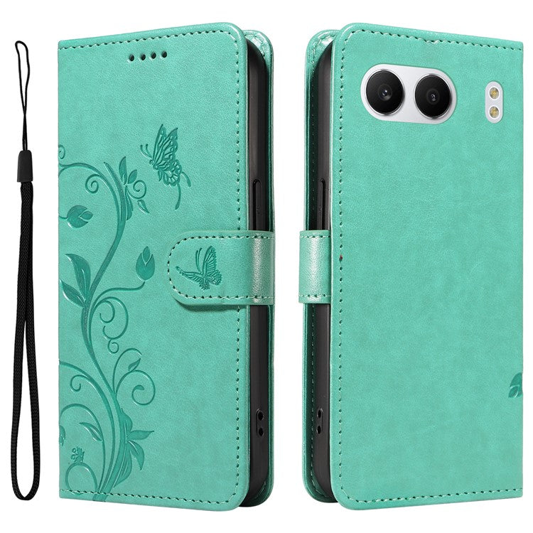 For OnePlus Nord 4 Case Flower Pattern PU Leather Wallet Phone Cover - Green