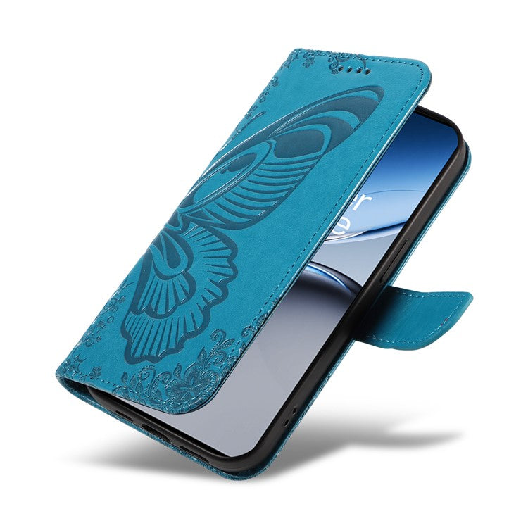 For OnePlus Nord 4 Case Butterfly Pattern Leather Wallet Flip Phone Cover - Blue
