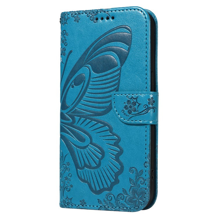 For OnePlus Nord 4 Case Butterfly Pattern Leather Wallet Flip Phone Cover - Blue