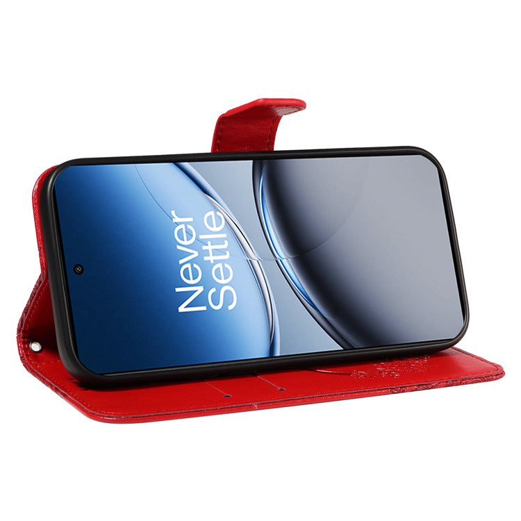 For OnePlus Nord 4 Case Butterfly Pattern Leather Wallet Flip Phone Cover - Red